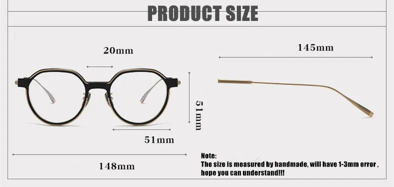 Aimee Unisex Full Rim Polygon Titanium Acetate Eyeglasses 810162