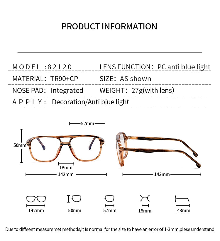 Vicky 82120 Men's Pilot Full Rim Eyeglasses — view 2