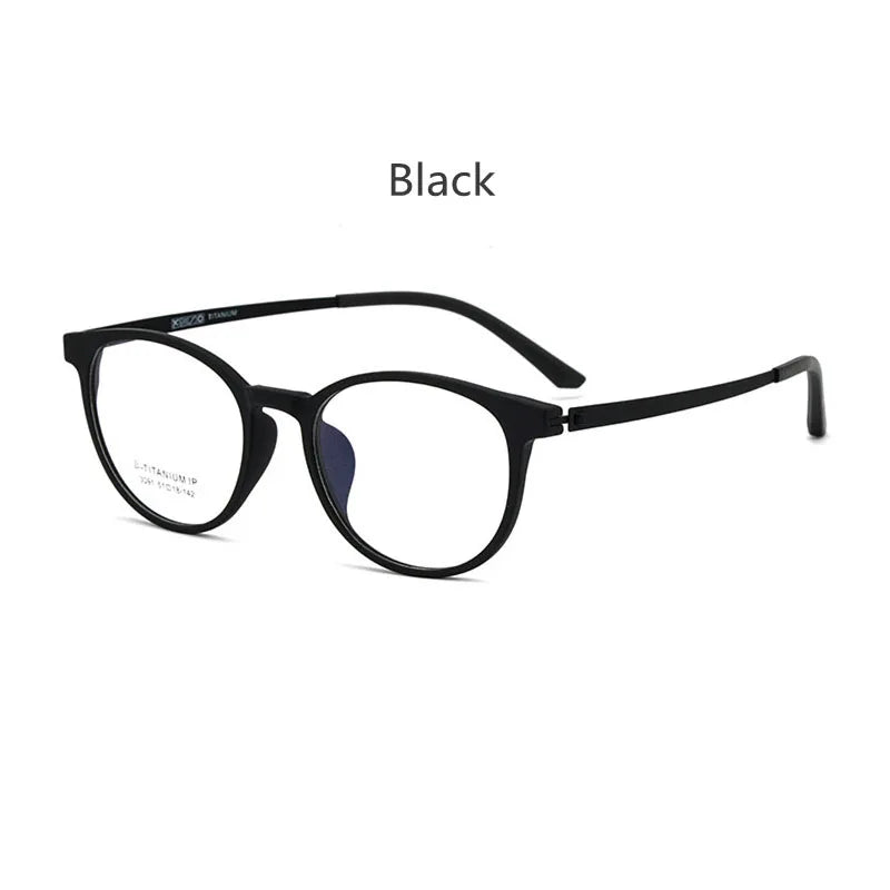 Kocolior Unisex Full Rim Round Tr 90 Titanium Hyperopic Reading Glasses 23091 Reading Glasses Kocolior Black China 0