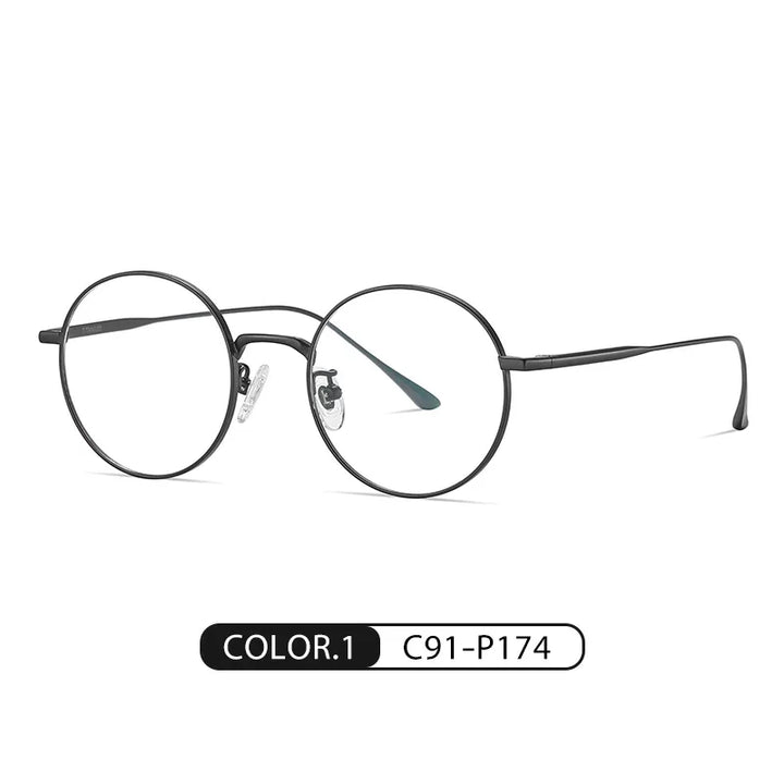 Handoer Women's Full Rim Round Titanium Eyeglasses 99913