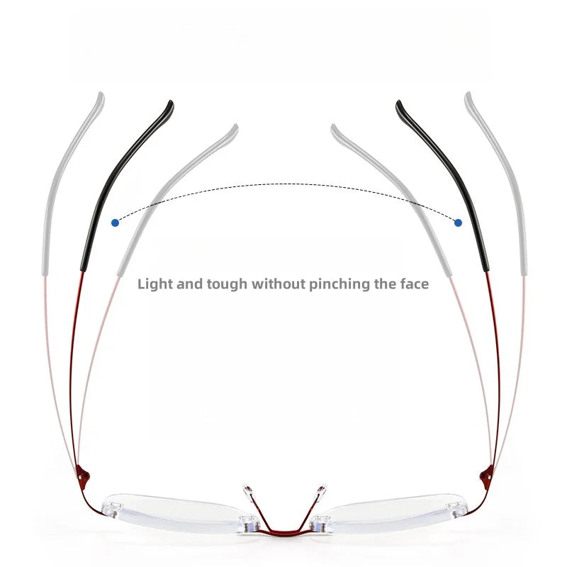 KatKani Women's Rimless Square Titanium Reading Glasses 7002 Reading Glasses KatKani Eyeglasses   