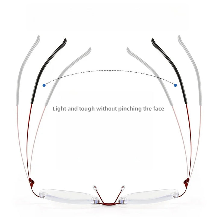 KatKani Women's Rimless Square Titanium Reading Glasses 7002 Reading Glasses KatKani Eyeglasses   