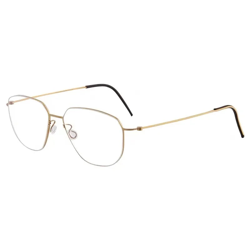 Aimee Unisex Full Rim Polygon Oval Titanium Eyeglasses 5505 Full Rim Aimee   