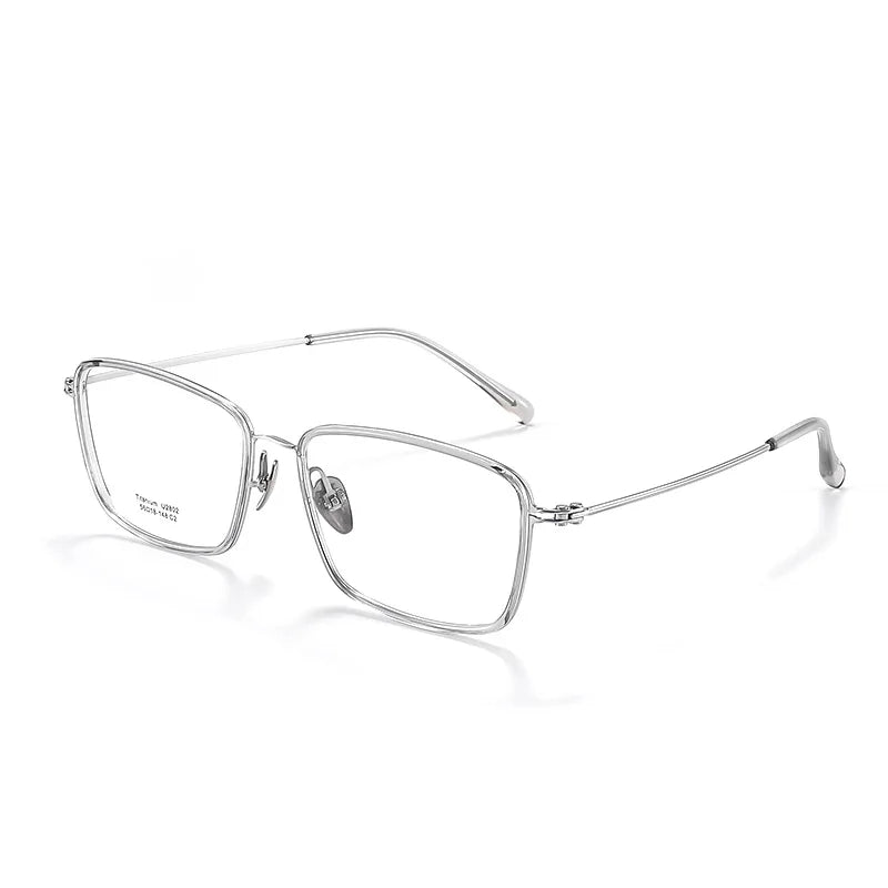 Zirosat Unisex Full Rim Square Titanium Acetate Eyeglasses 2802 Full Rim Zirosat