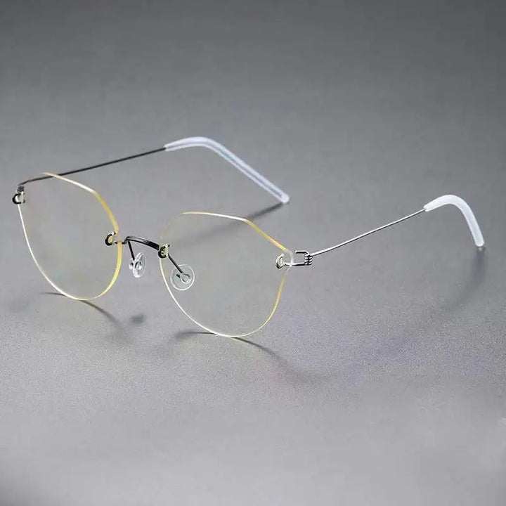 Aimee Unisex Rimless Cat Eye Screwless Titanium Eyeglasses 2375 Rimless Aimee   