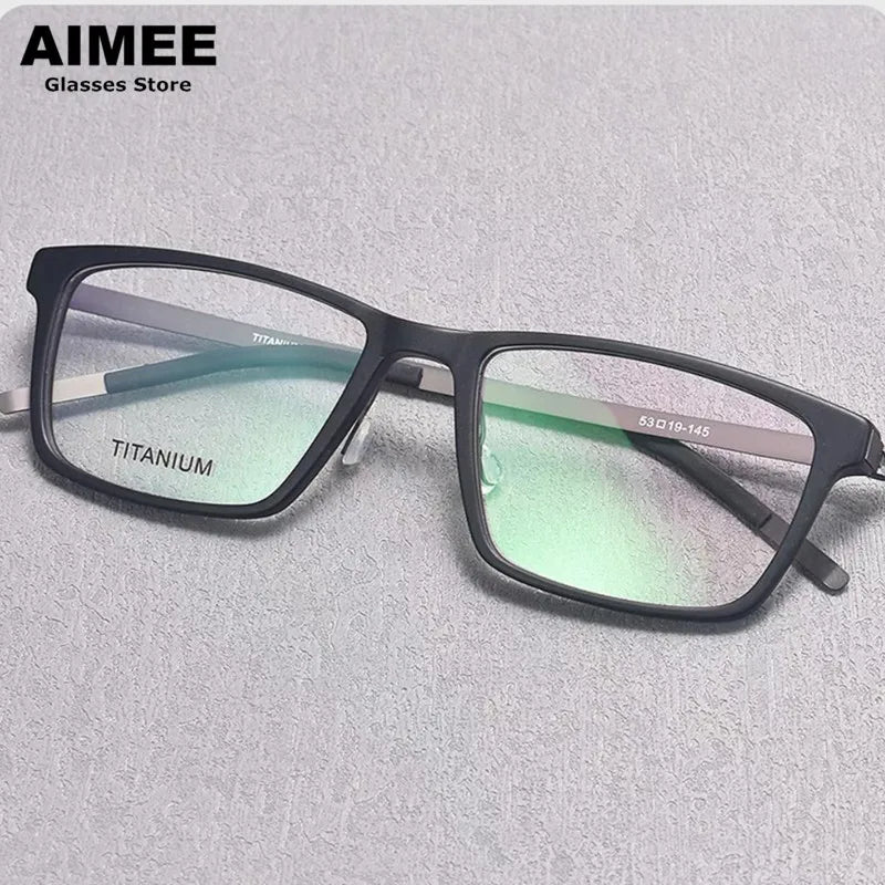 Aimee Unisex Full Rim Square Titanium Acetate Eyeglasses 1228 Full Rim Aimee   