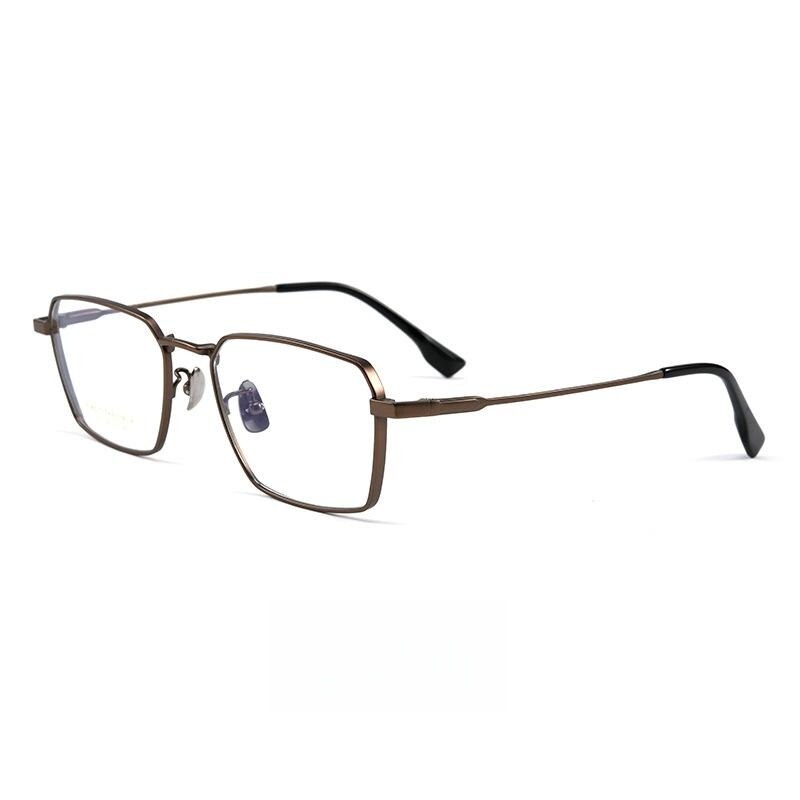 Yimaruili Men's Full Rim Square Titanium Eyeglasses 205ct Full Rim Yimaruili Eyeglasses Bronze  