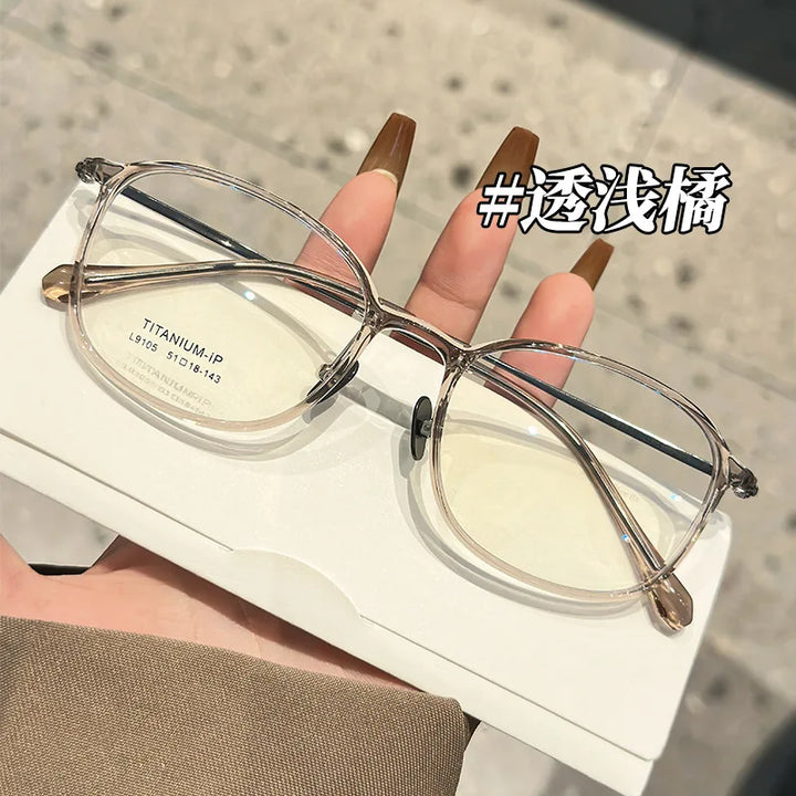 Zirosat Women's Full Rim Square Titanium Tr 90 Eyeglasses 91051