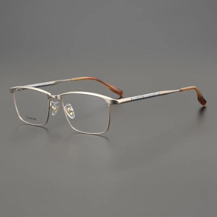 Aimee Unisex Full Rim Square Titanium Eyeglasses 6119 Full Rim Aimee Gold  