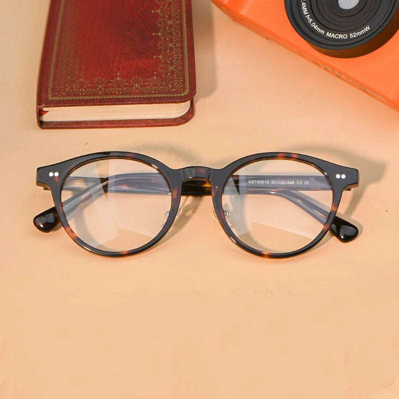 Black Mask Unisex Full Rim Round Acetate Eyeglasses 798615