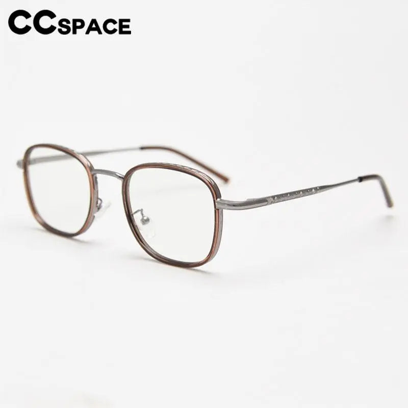 CCspace Unisex Full Rim Square Alloy Eyeglasses 56833 Full Rim CCspace   