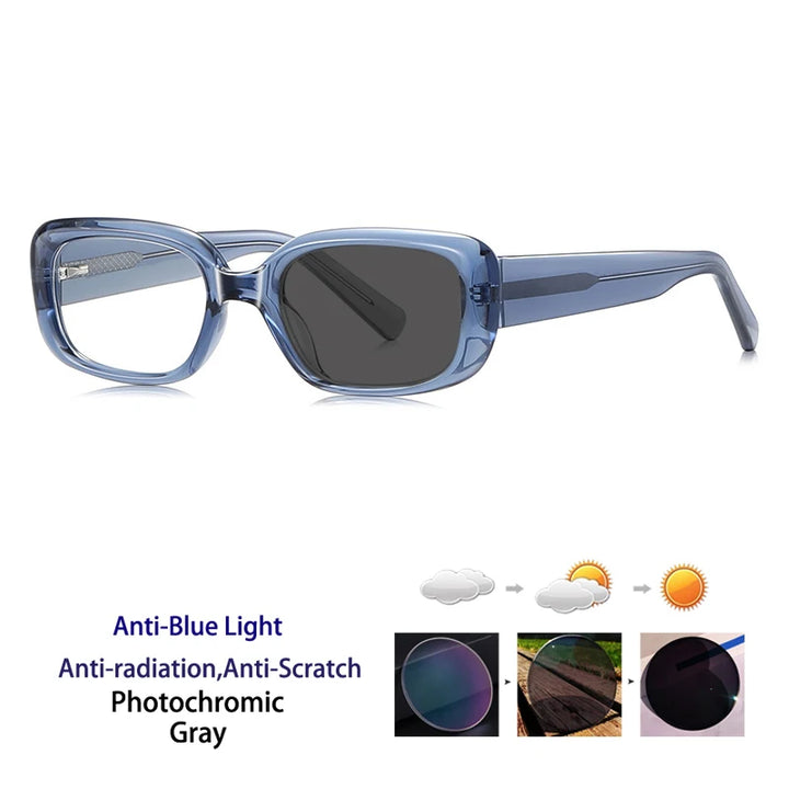 Kocolior Unisex Full Rim Square Acetate Photochromic Reading Glasses 412241