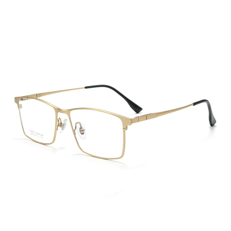 Yimaruili Men's Full Rim Square Brow Line Titanium Eyeglasses 612010