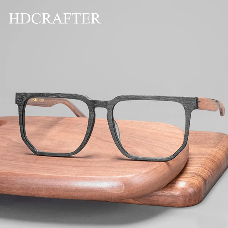 Hdcrafter Men's Full Rim Big Square Acetate Eyeglasses 76821 Full Rim Hdcrafter Eyeglasses   