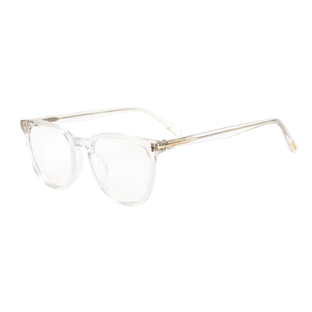 Yimaruili Unisex Full Rim Round Square Acetate Eyeglasses Y5506 Full Rim Yimaruili Eyeglasses Transparent  