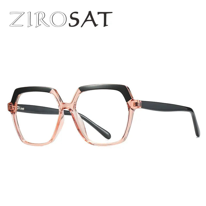 Zirosat Women's Full Rim Flat Top Polygon Tr 90 Eyeglasses 42018 Full Rim Zirosat