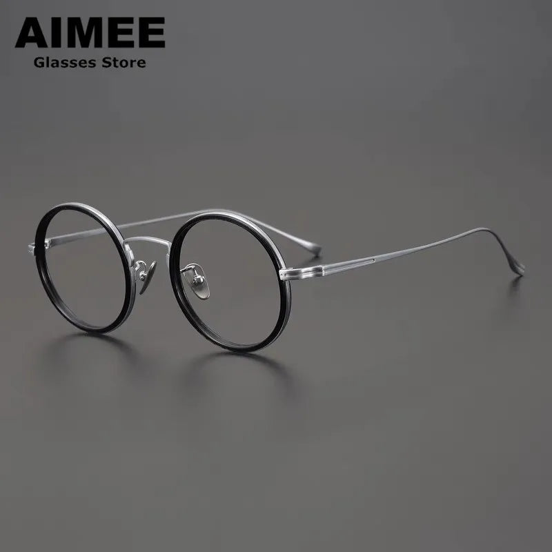 Aimee Unisex Full Rim Round Oval Titanium Eyeglasses 1061 Full Rim Aimee   