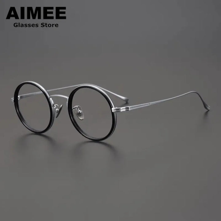 Aimee Unisex Full Rim Round Oval Titanium Eyeglasses 1061 Full Rim Aimee   