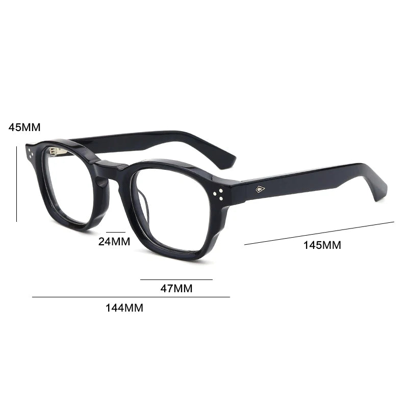 Gatenac Unisex Full Rim Brow Line Square Acetate Eyeglasses G66302