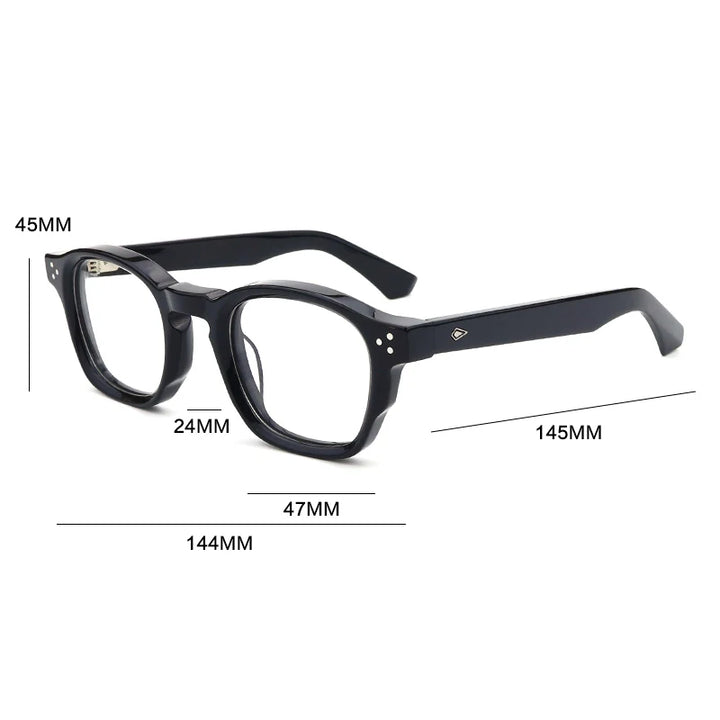 Gatenac Unisex Full Rim Brow Line Square Acetate Eyeglasses G66302