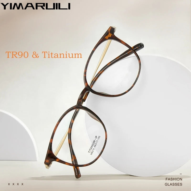 Yimaruili Unisex Full Rim Square Tr 90 Titanium Eyeglasses 8210 Full Rim Yimaruili Eyeglasses   