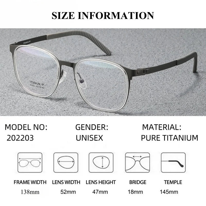 Summer Flower Unisex Full Rim Round Square Titanium Eyeglasses 202203