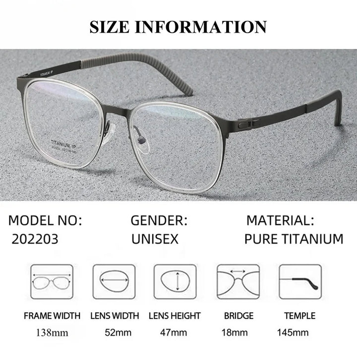 Summer Flower Unisex Full Rim Round Square Titanium Eyeglasses 202203