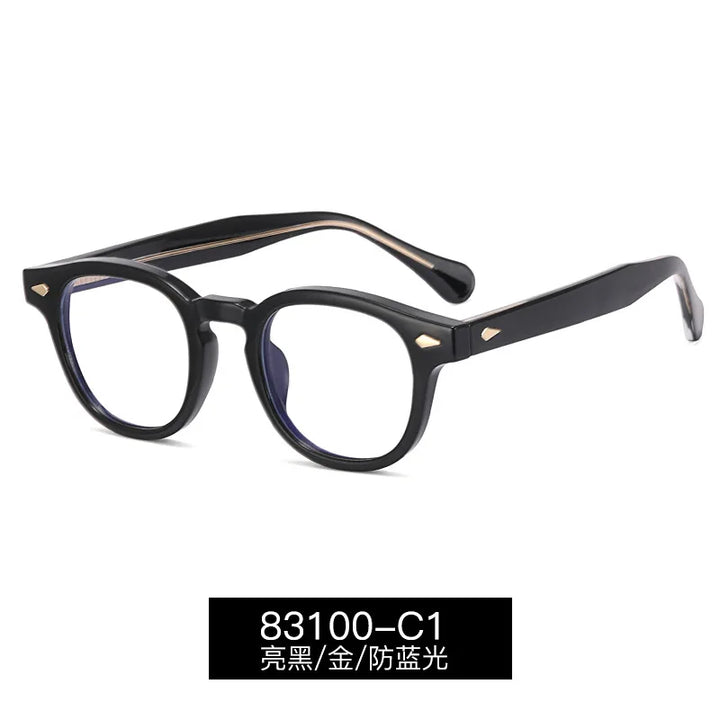 Reven Jate Unisex Full Rim Square Round Tr 90 Alloy Eyeglasses 83100