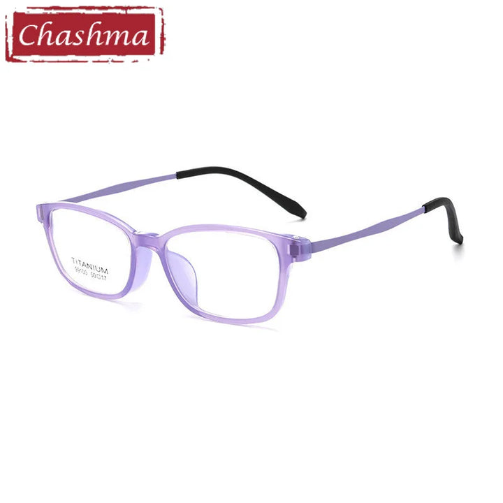 Chashma Ottica Unisex Youth's Full Rim Square Tr 90 Titanium Eyeglasses 99100 Full Rim Chashma Ottica Purple  