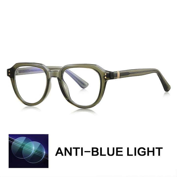 Gatenac Unisex Full Rim Flat Top Oval Tr 90 Titanium Reading Glasses G2226
