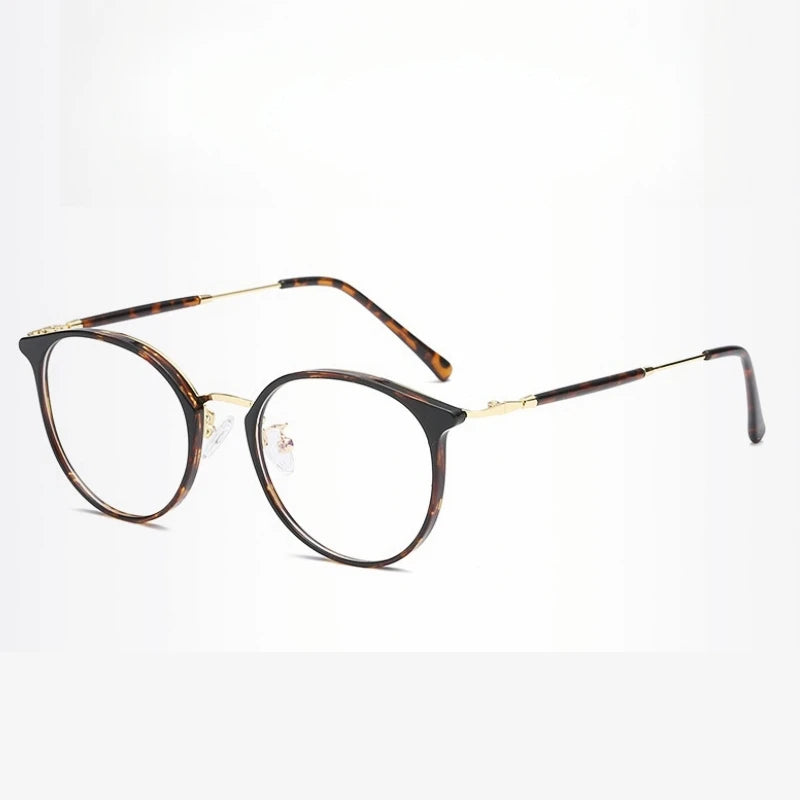 Yimaruili Unisex Full Rim Round Oval Tr 90 Alloy Eyeglasses 22642 Full Rim Yimaruili Eyeglasses Tortoiseshell