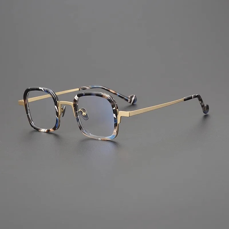 Hewei Unisex Full Rim Big Square Titanium Acetate Eyeglasses 3102 Full Rim Hewei   