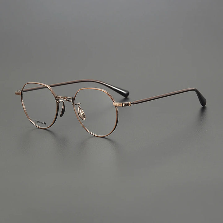 Nobler Unisex Full Rim Flat Top Round Titanium Eyeglasses N049 Full Rim Nobler C2  