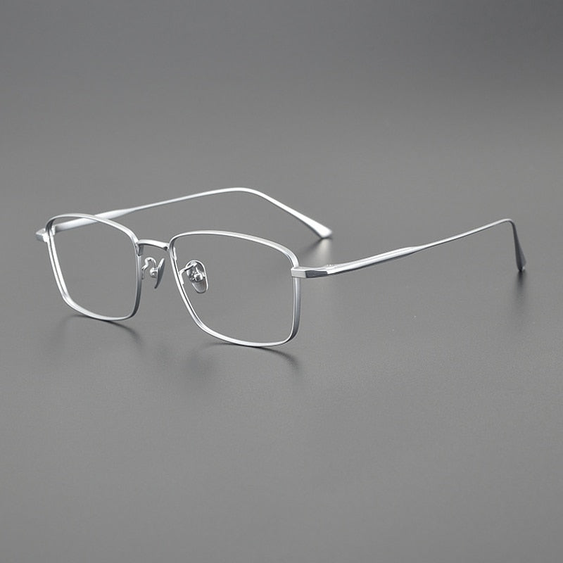 Gatenac Unisex Full Rim Square Titanium Eyeglasses Gxyj1100 Full Rim Gatenac Silver  