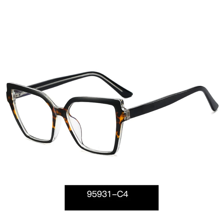 Handoer Women's Full Rim Square Cat Eye Tr 90 Alloy Eyeglasses 795931