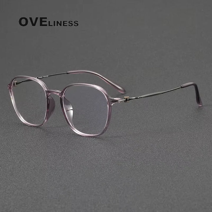 Oveliness Women's Full Rim Square Acetate Titanium Eyeglasses 86652