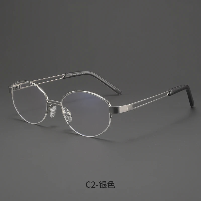 Bclear Unisex Semi Rim Oval Alloy Eyeglasses MY-124221