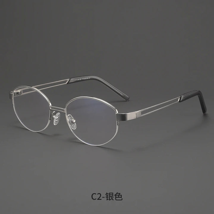 Bclear Unisex Semi Rim Oval Alloy Eyeglasses MY-124221