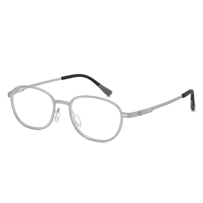 Zirosat Unisex Full Rim Oval Square Tr 90 Alloy Eyeglasses 582004