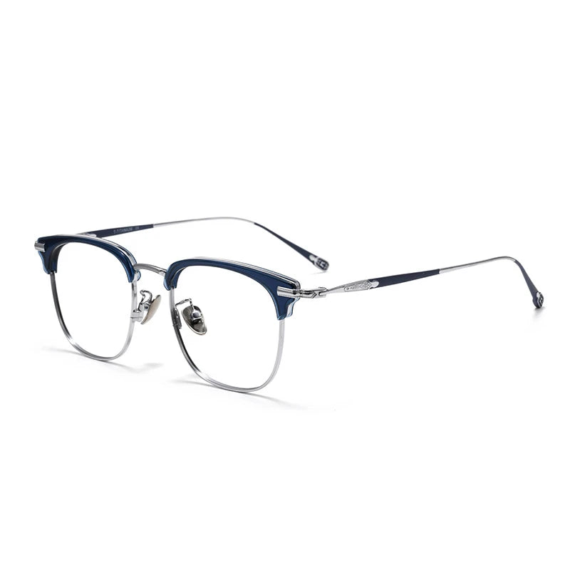 Black Mask Unisex Full RIm Square Titanium Acetate Eyeglasses 380901