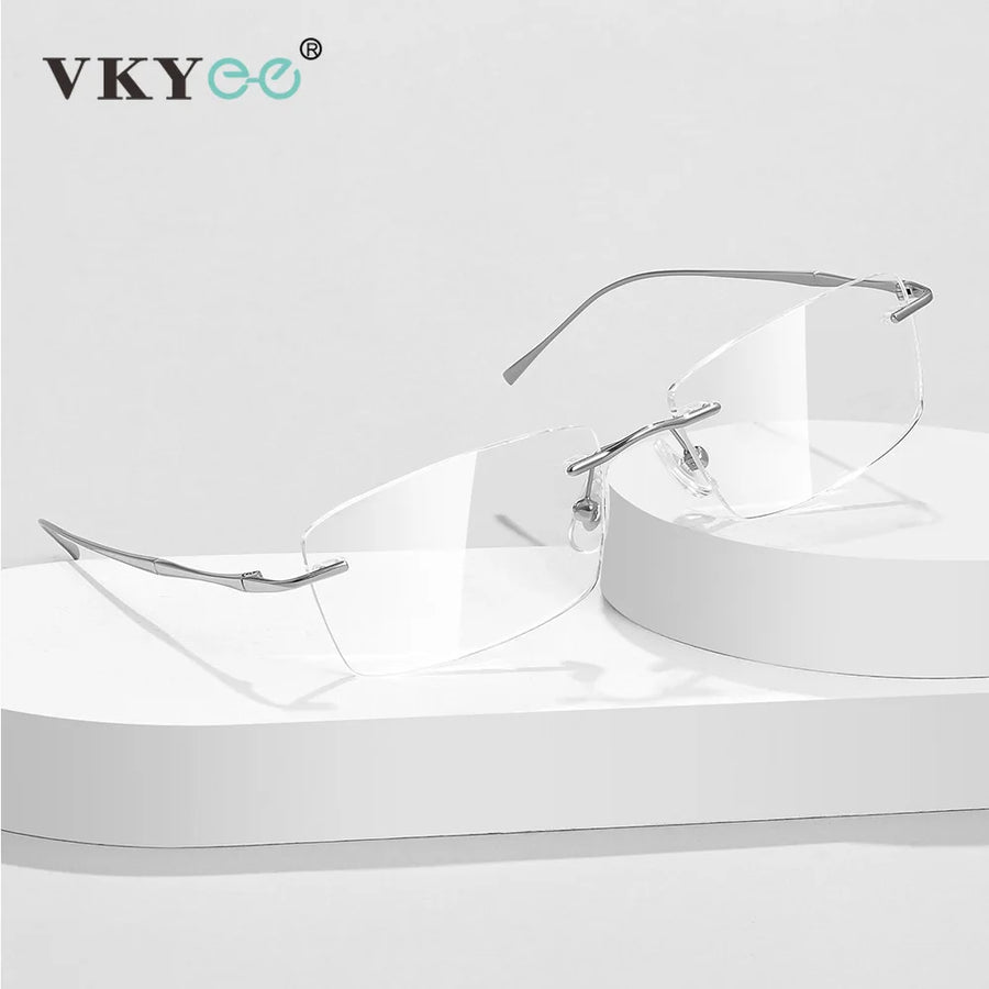 Vicky Unisex Rimless Rectangle Titanium Reading Glasses V6032 Reading Glasses Vicky   