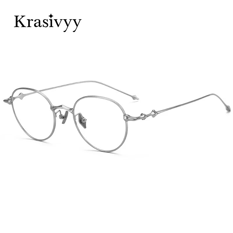 Krasivyy Women's Full Rim Round Titanium Eyeglasses Ep4549 Full Rim Krasivyy   