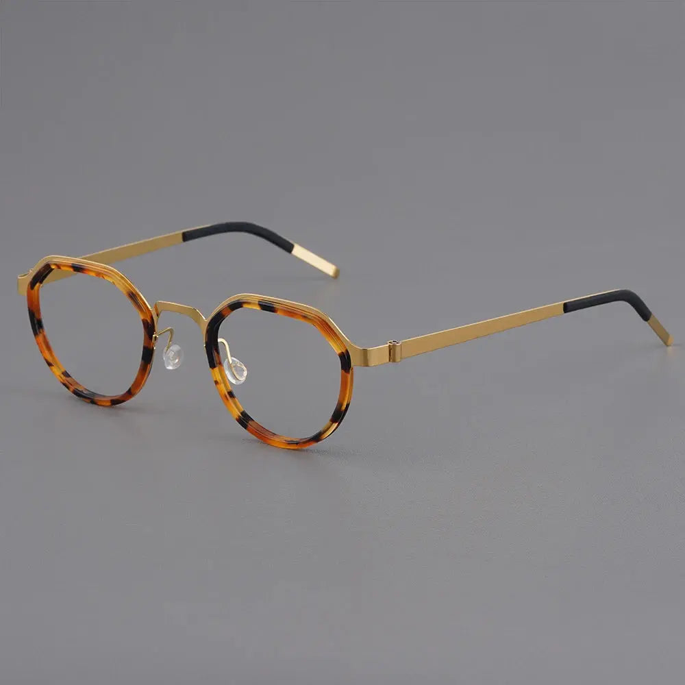 Bobbie 963001 Womens Full Rim Polygon Acetate Titanium Eyeglasses — view 1 | Bobbie at FuzWeb