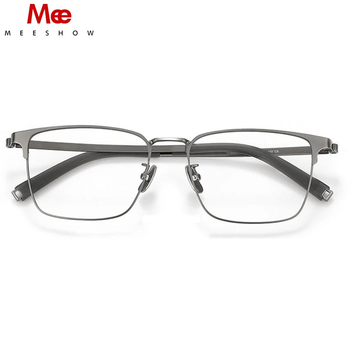 Meeshow Men's Full Rim Square Titanium Reading Glasses 26010