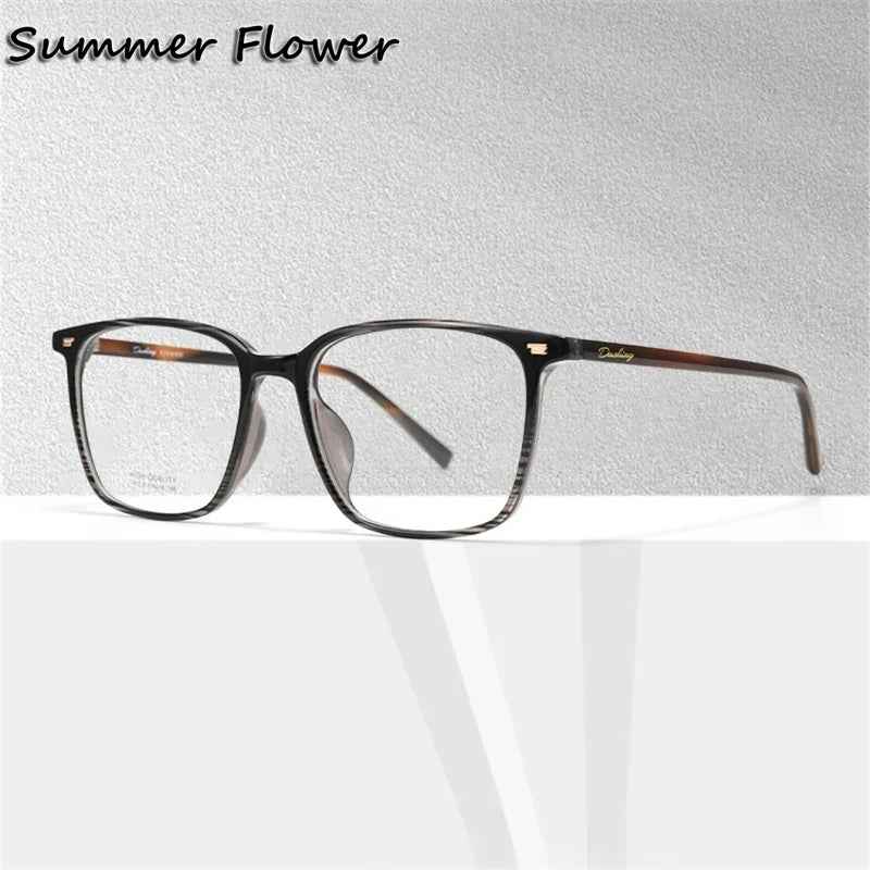 Summer Flower Unisex Full Rim Square Tr 90 Titanium Eyeglasses 611038