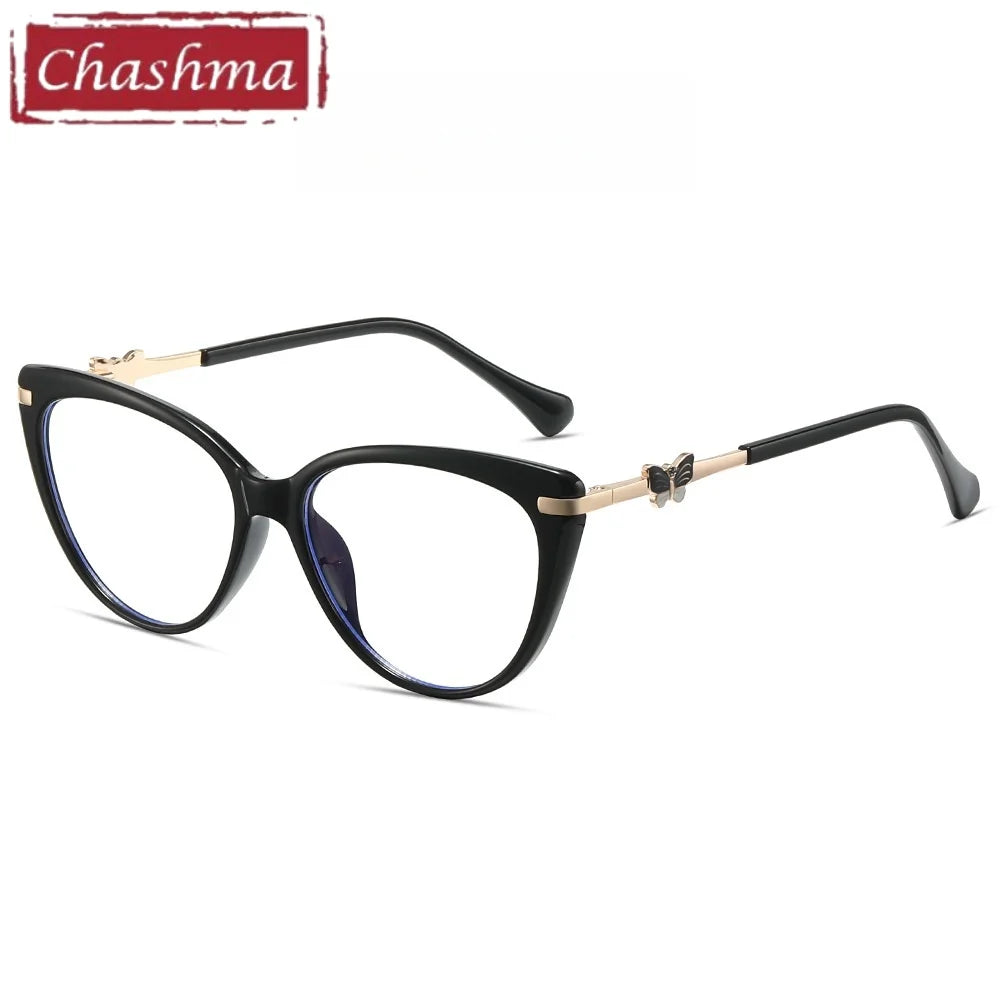 Chashma Ochki Women's Full Rim Cat Eye Tr 90 Alloy Eyeglasses 823005