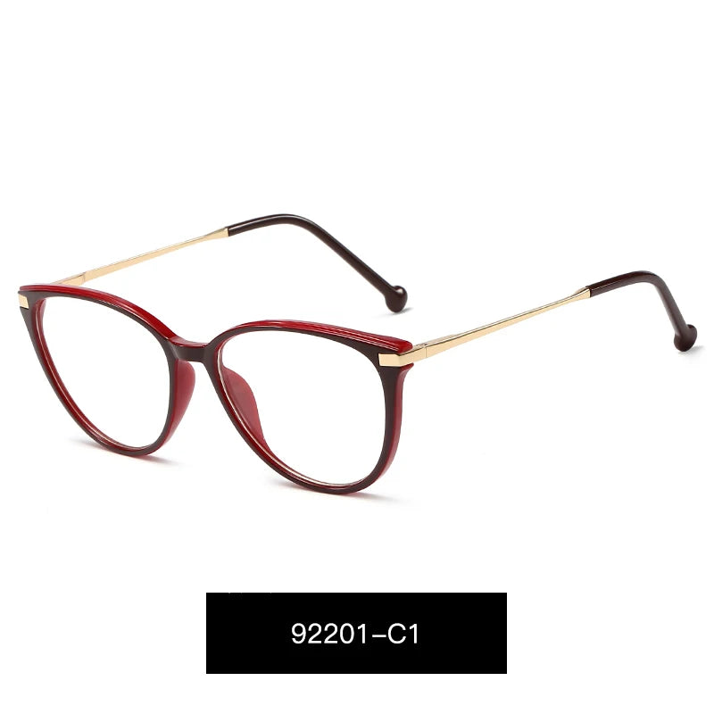Handoer Women's Full Rim Oval Cat Eye Tr 90 Alloy Eyeglasses 92201
