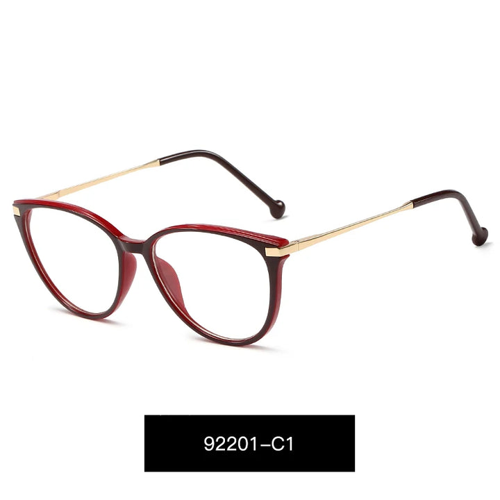 Handoer Women's Full Rim Oval Cat Eye Tr 90 Alloy Eyeglasses 92201