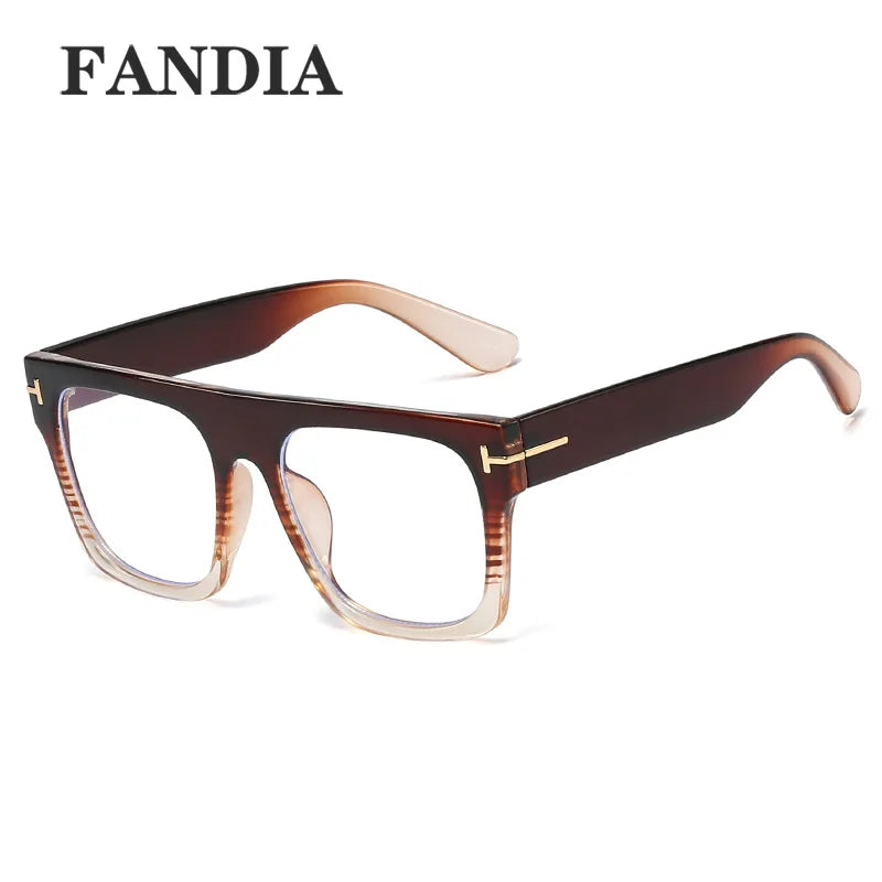 Handoer Women's Full Rim Square Brow Line Acetate Eyeglasses 95167 Full Rim Handoer   