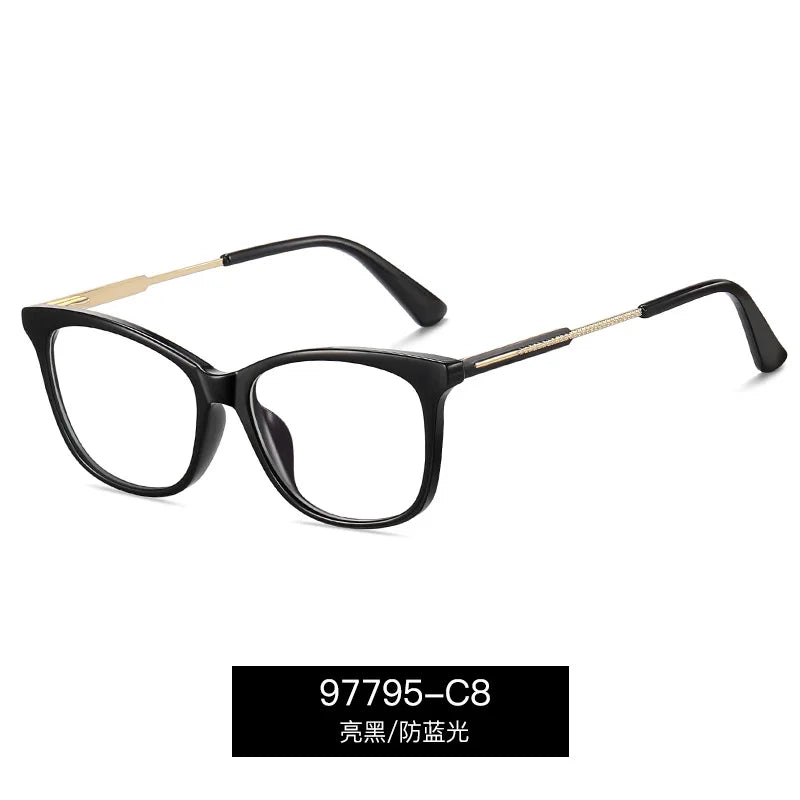 Reven Jate Women's Full Rim Square Tr 90 Alloy Eyeglasses 397795